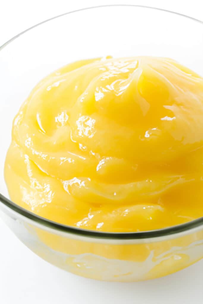 a bowl of homemade lemon curd.