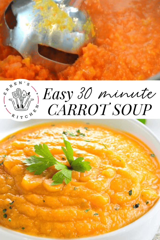 A bowl full of low fat carrot soup