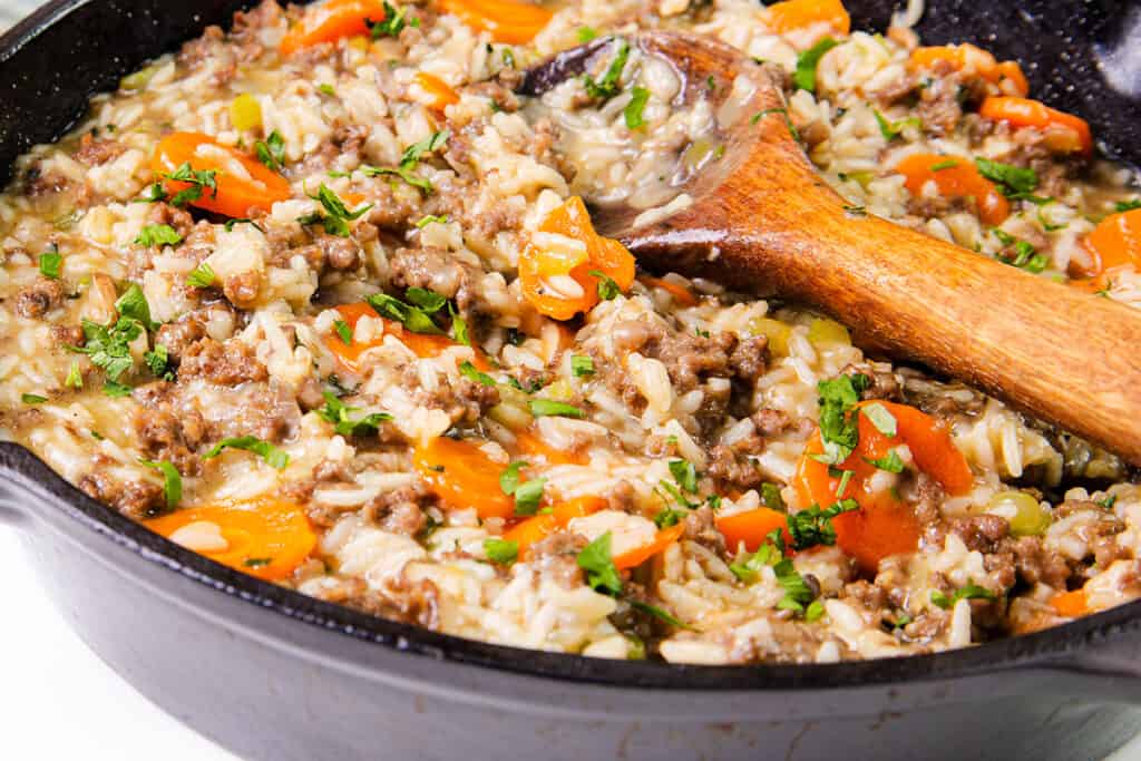 Hamberger Rice Hamburger and Rice