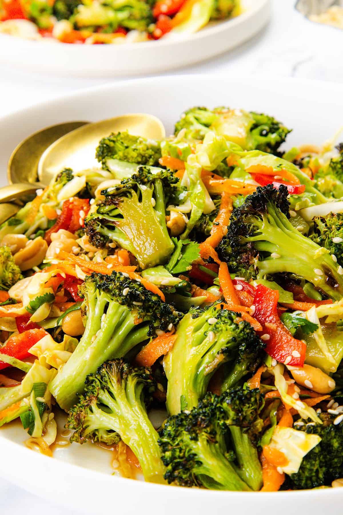 Asian Roasted Broccoli Salad with Sesame Vinaigrette