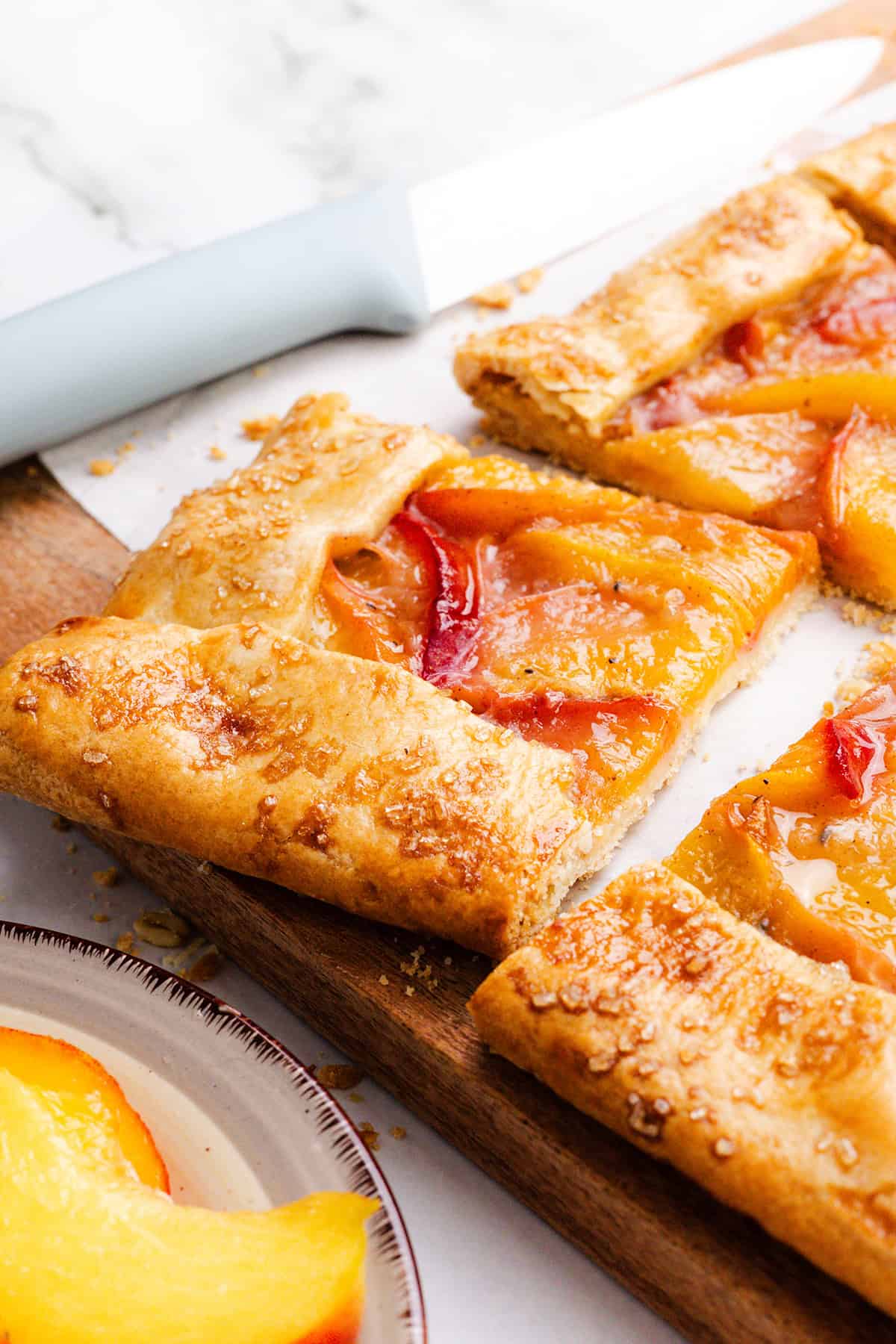 Peach Gallette with Pie Crust or Puff Pastry