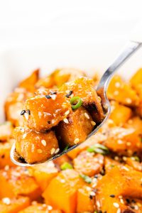 Glazed Miso Sweet Potatoes