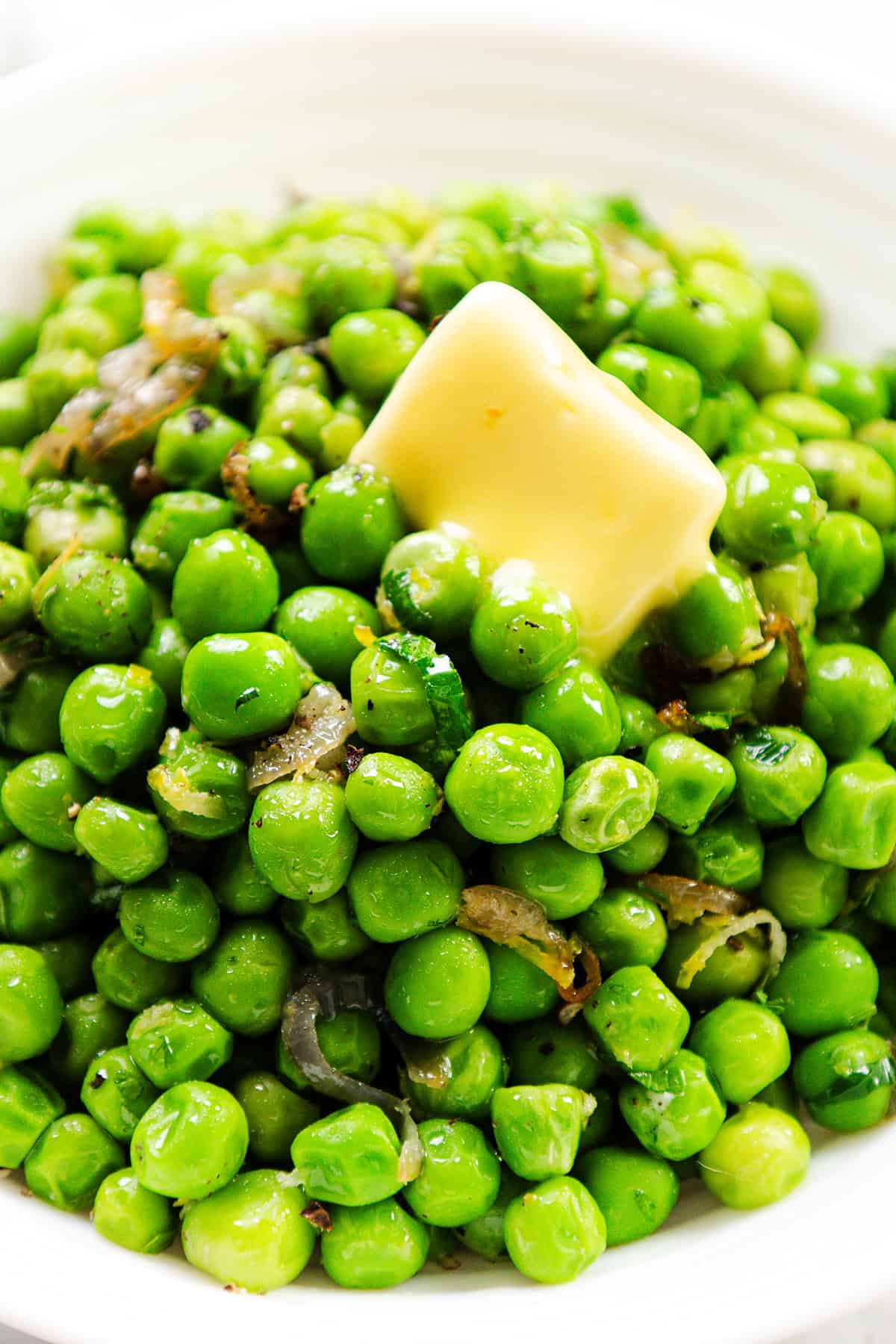 Buttered Frozen Peas with Shallots