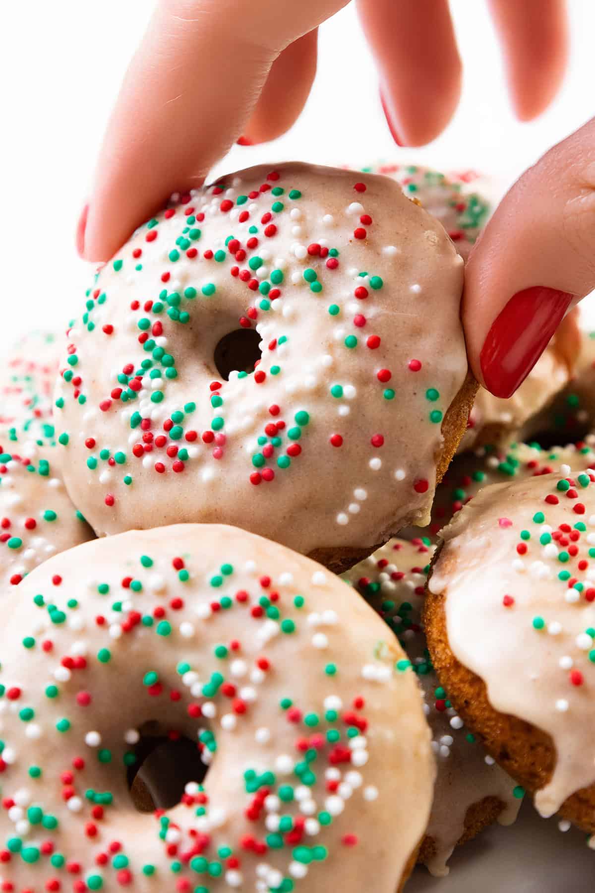 Baked Gingerbread Christmas Donuts