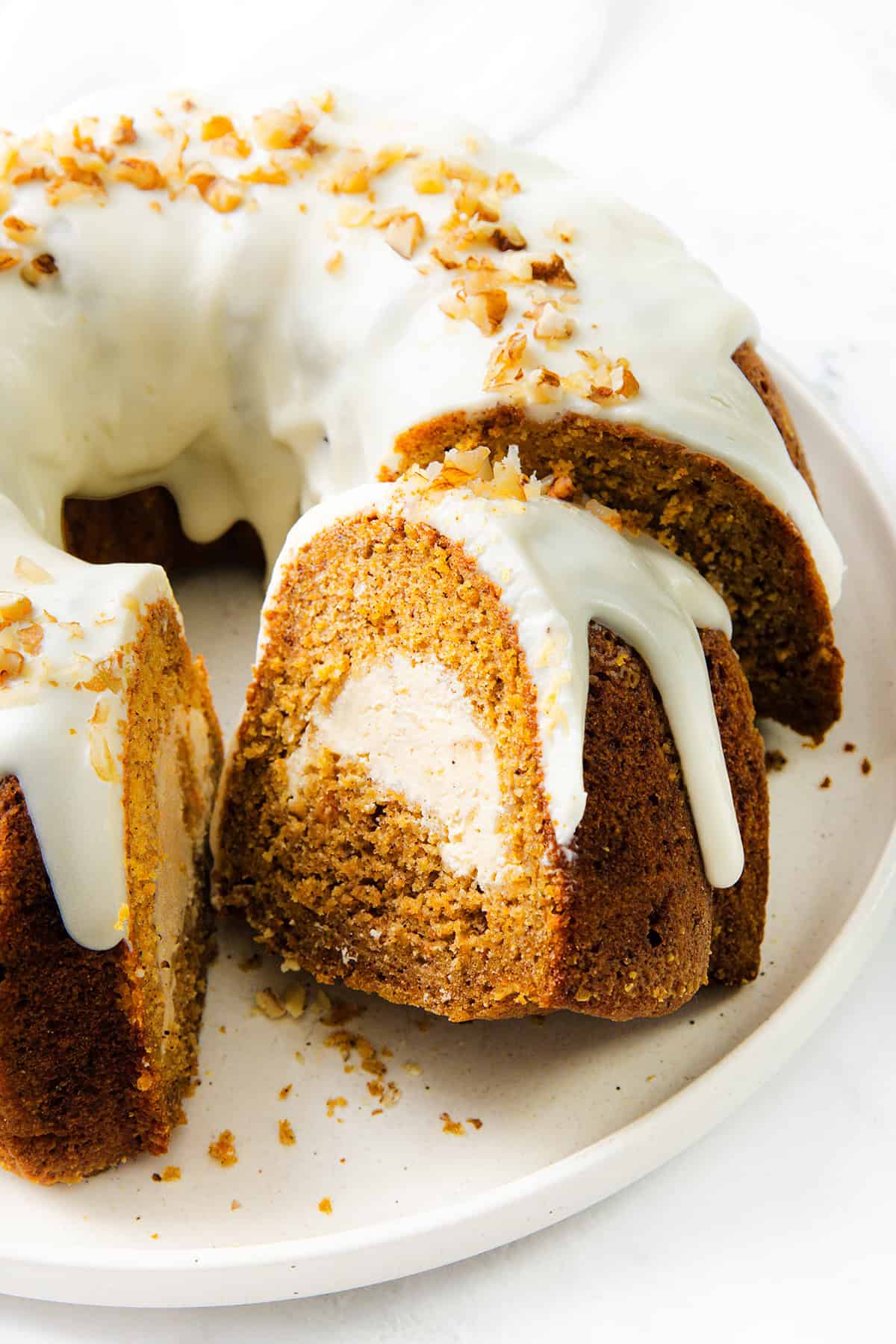 Carrot Cake Bundt Cake with Cream Cheese Filling