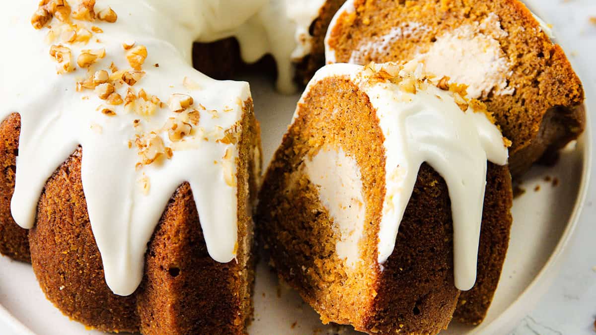 Carrot Cake Bundt Cake with Cream Cheese Filling
