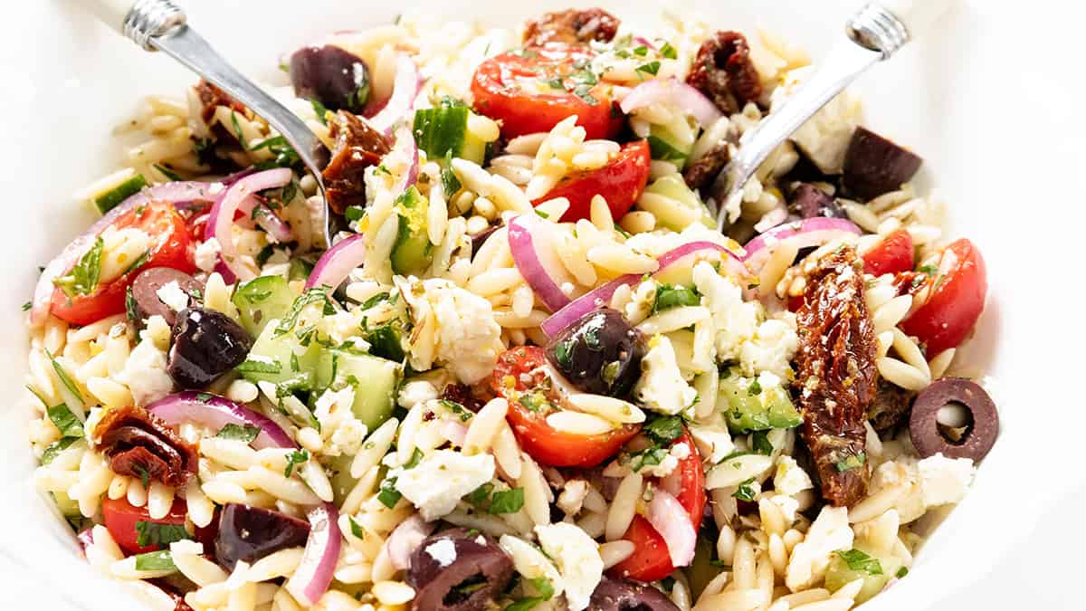 Greek Orzo Pasta Salad with Feta