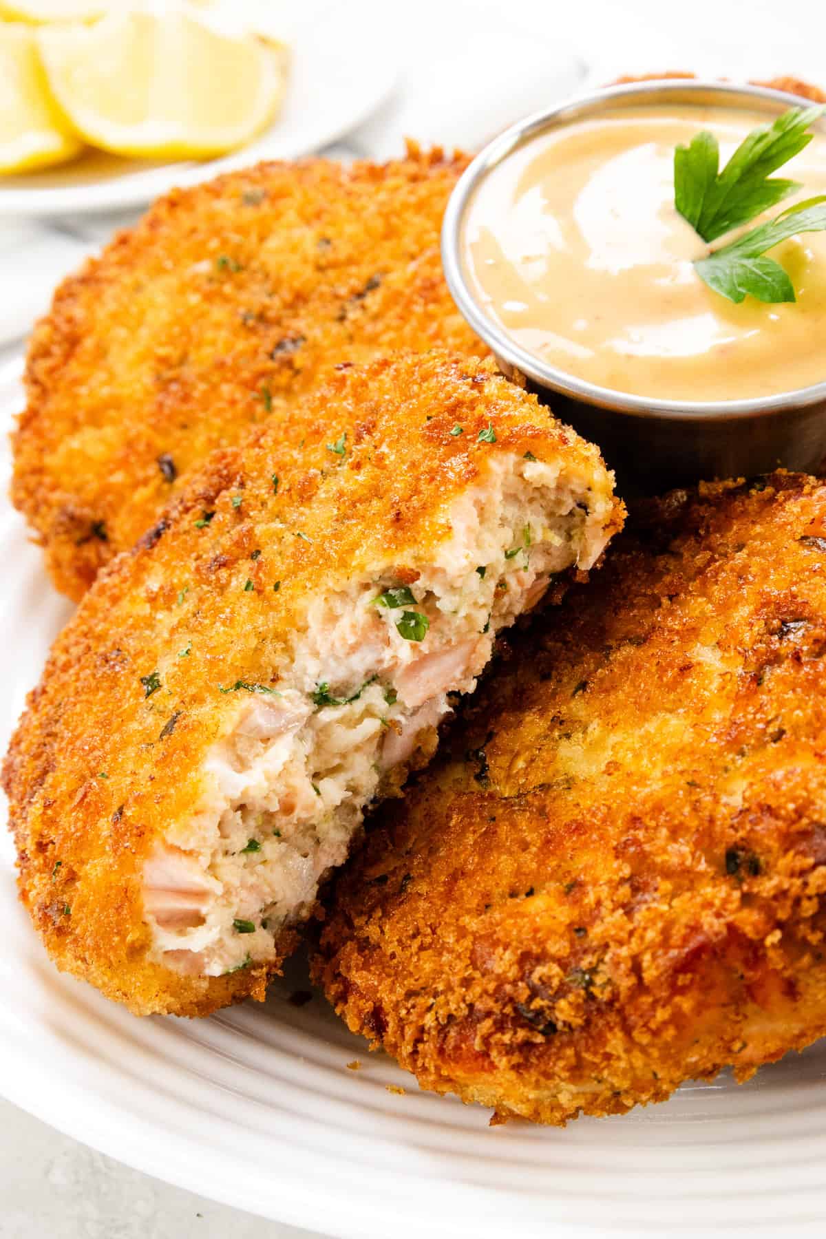 Shrimp and Salmon Cakes with Spicy Aioli