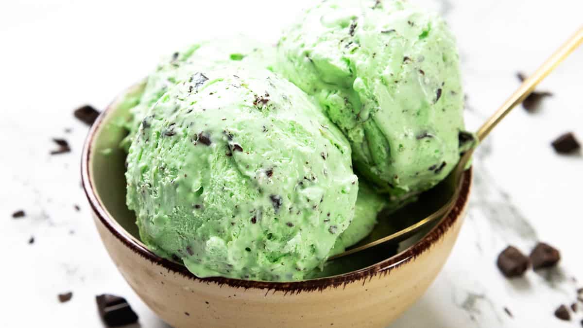 Fresh Mint Chocolate Chip Ice Cream