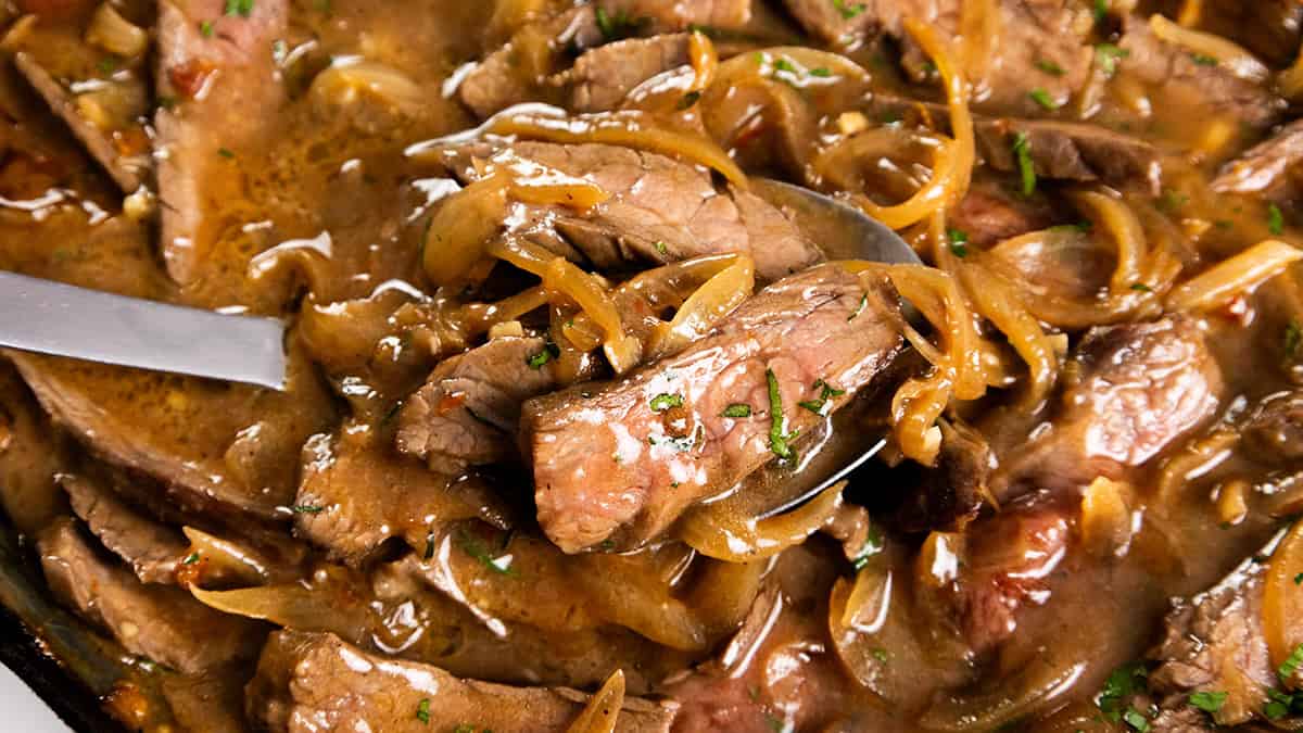 Beef with Sherry Onion Gravy